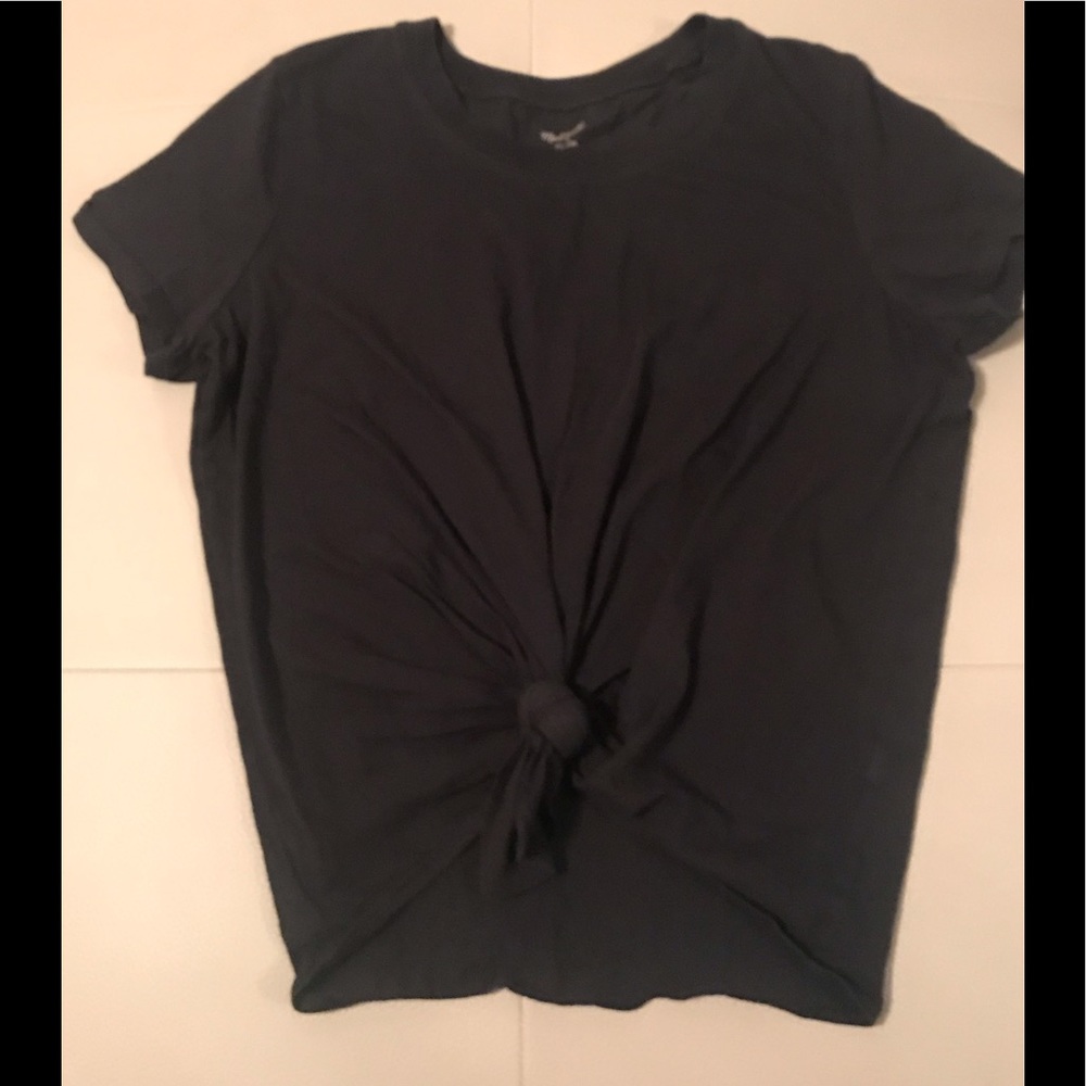 Madewell black tie front tee
